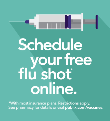 Image of free flu shots with most insurance plans. Restrictions apply.